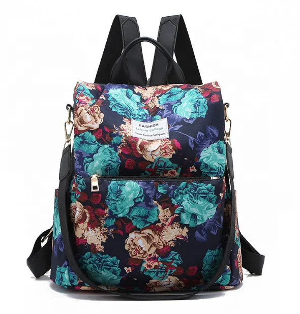 
OEM nylon ladies leisure backpack women fashion college backpack custom print colorful backpack for girls 