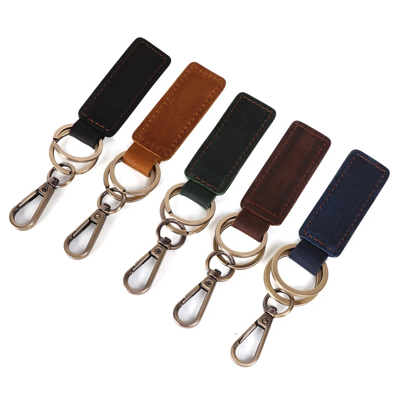 Wholesale Genuine Luxury Premium Retro Leather Key chain custom genuine leather keychain