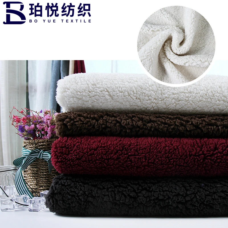 Wholesale super soft polyester sherpa fleece fabric by manufacturer textile