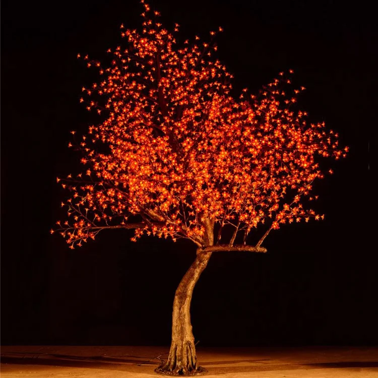 3m Outdoor Garden Street Decoration Christmas Party Led Lamp Red Plastic Cherry Blossom Flower Artificial Tree