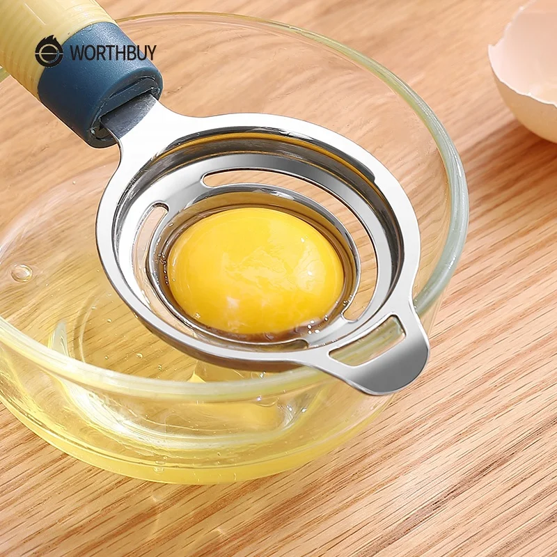 WORTHBUY Manual Egg Beater Stainless Steel Hand Mixer Egg Whisk Egg Separator Divider Kitchen Accessories For Baking Tools Set