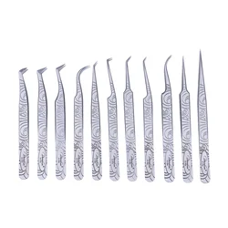 pro mega volume luxury eyelash extension stainless steel tweezers custom  private packaging