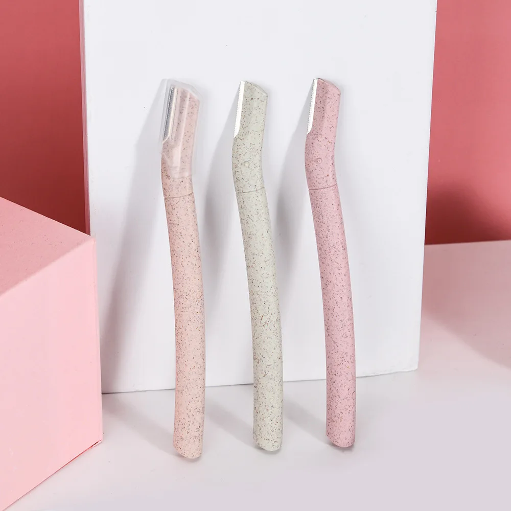 Красочный индивидуальный экологически чистый материал пшеничной соломы инструмент для макияжа бровей Бритва триммер