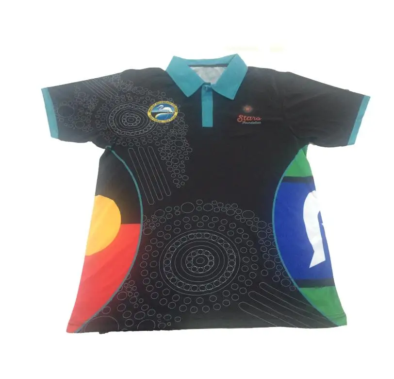 Sublimated Aboriginal t shirts Clothing Designs Indigenous art Polo Shirts