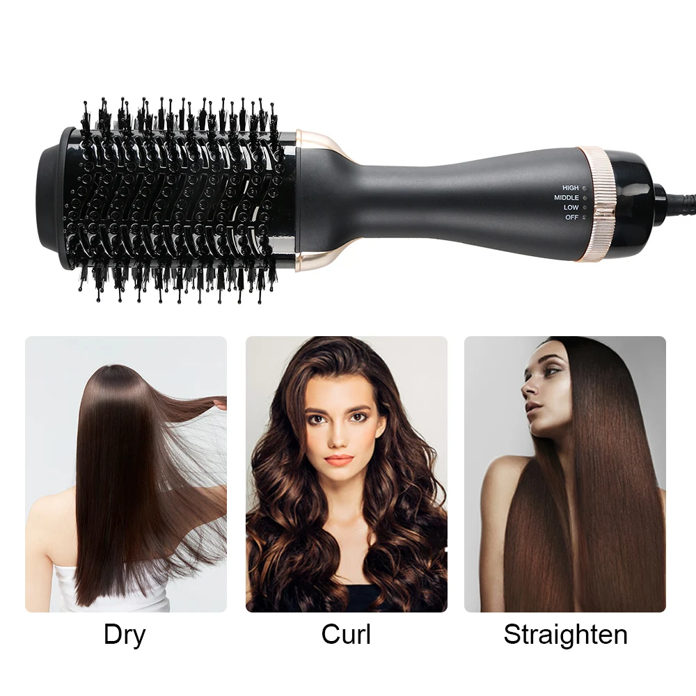 
Spazzola capelli Professional Ceramic Hair Straightener Hair Curler One Step Round 1000W 3 in 1 Hair Dry Brush 