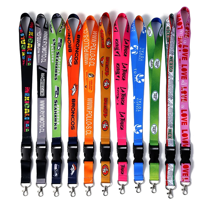 Personalized Custom Full Color Printing Logo Lanyard Blank Sublimation Polyester Neck ID Lanyards With Logo Custom