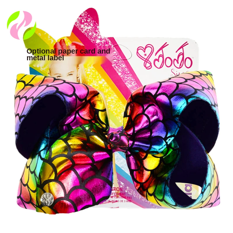 HCArtware JOJO рыбья чешуя банты для волос 8 'PU детские аксессуары для волос качественные разные цвета большие банты для волос с клипсами