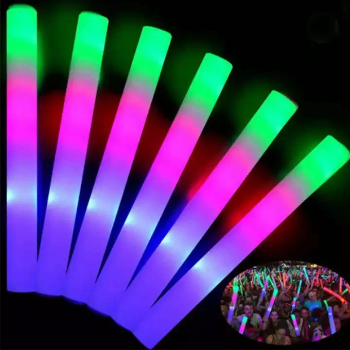 Wholesale Party Suppliers Cheering LED Foam Stick OEM Multi Color Flashing Foam Sticks Led Foam Glow Stick