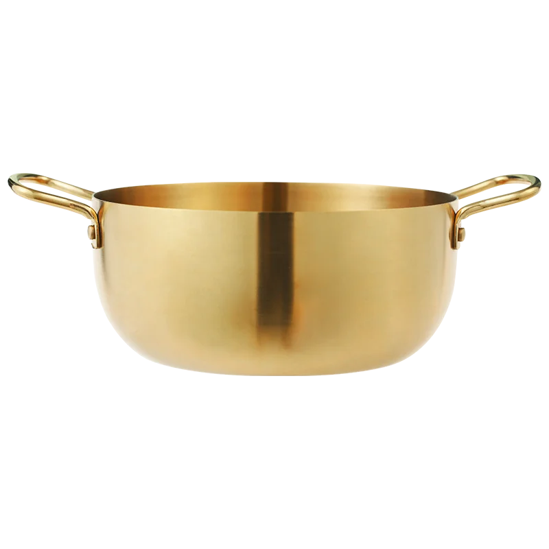 Korean Kitchen Cookware Food Sets High Quality Double Handle Stainless Steel Cooking Soup Pot Soup & Stock Pots Metal All-season