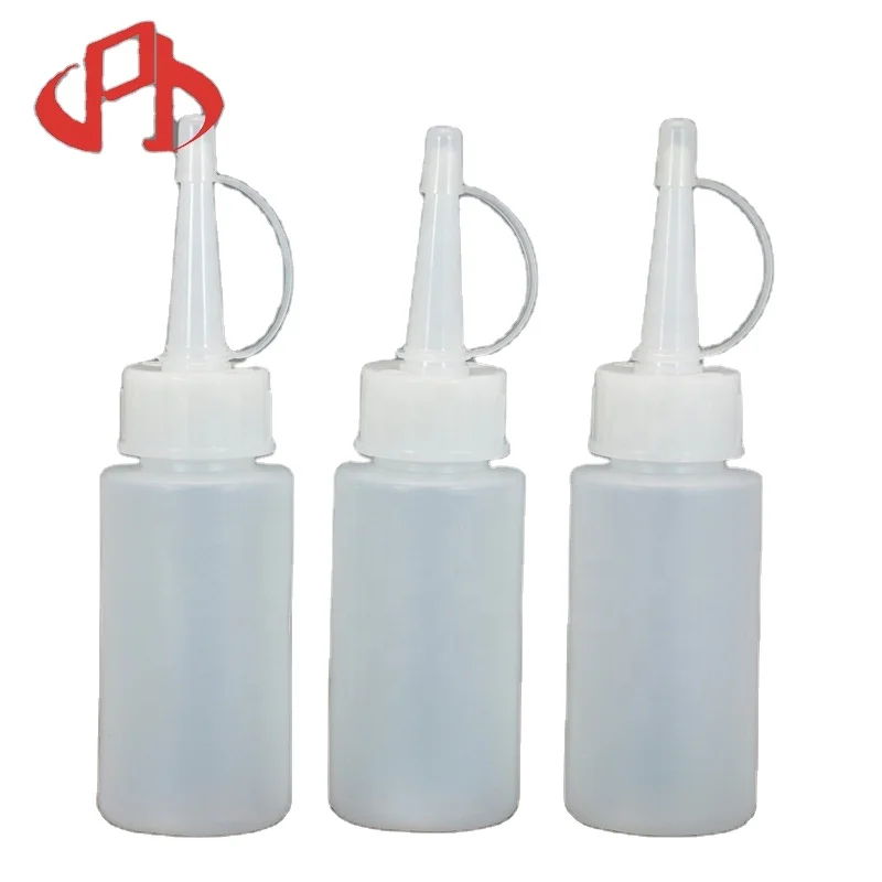 Wholesale Top quality 60ml HDPE empty round plastic squeeze oil kitchen lube bottles plastic glue bottle Good price