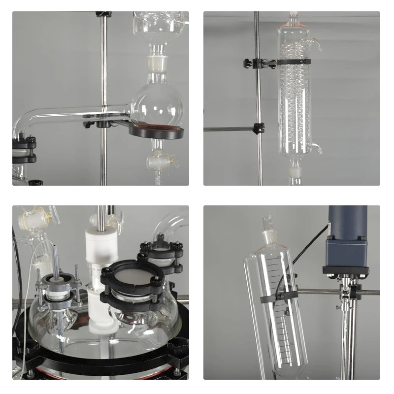 OEM Customized 1L 2L 5L 10L 20L 50L 100L 200L Chemical Sealed Glass Jacketed Reactor Vessel