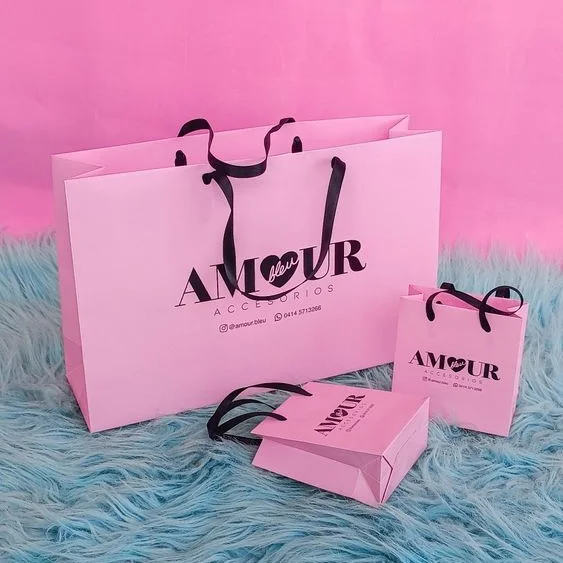 Custom Logo Cardboard Packaging Paperbag Eco Pink White Black Luxury Bolsa de papel Gift Shopping Jewelry Paper Bag With Handles