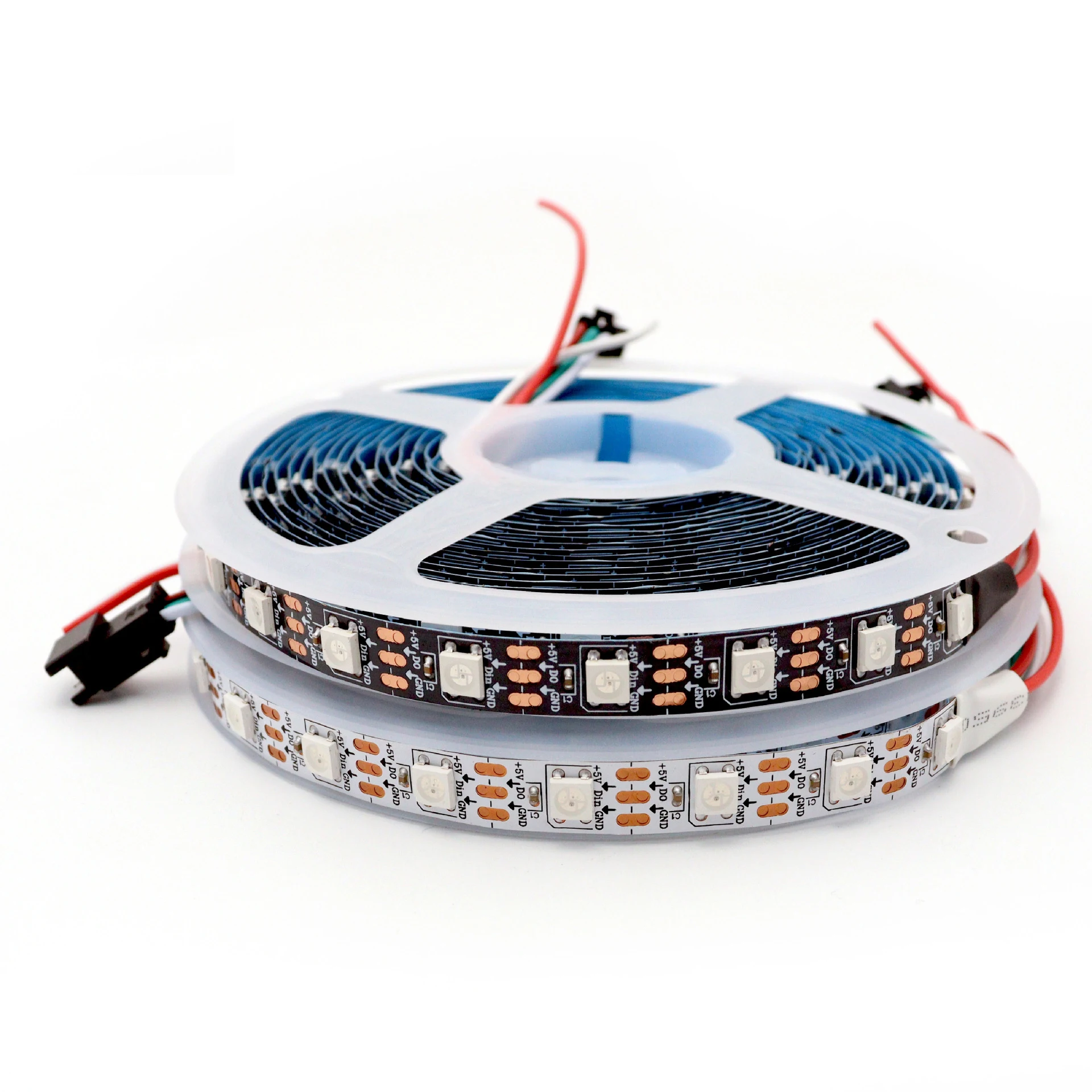 WS2812 ходовые светодиодные полосы света 60 светодиодов 12 Вт/м RGB 5 В входное напряжение Wi-Fi пульт дистанционного управления