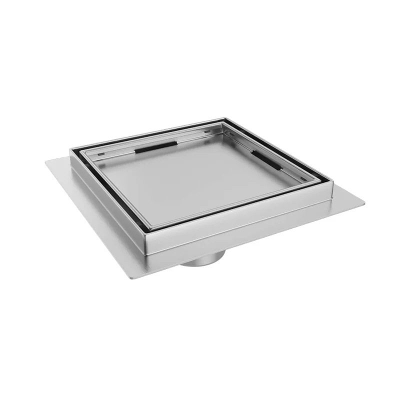 LEXI ODM Anti Odor Square Stainless Steel 304 Waste Tile Insert Grate Cover Strainer Brushed Floor Bathroom Shower Drain