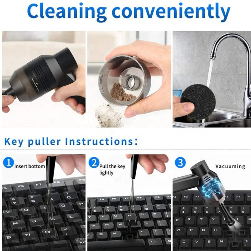 
Universal USB Keyboard Vacuum Cleaners Cordless Computer Cleaners Rechargeable For Car Laptop PC 