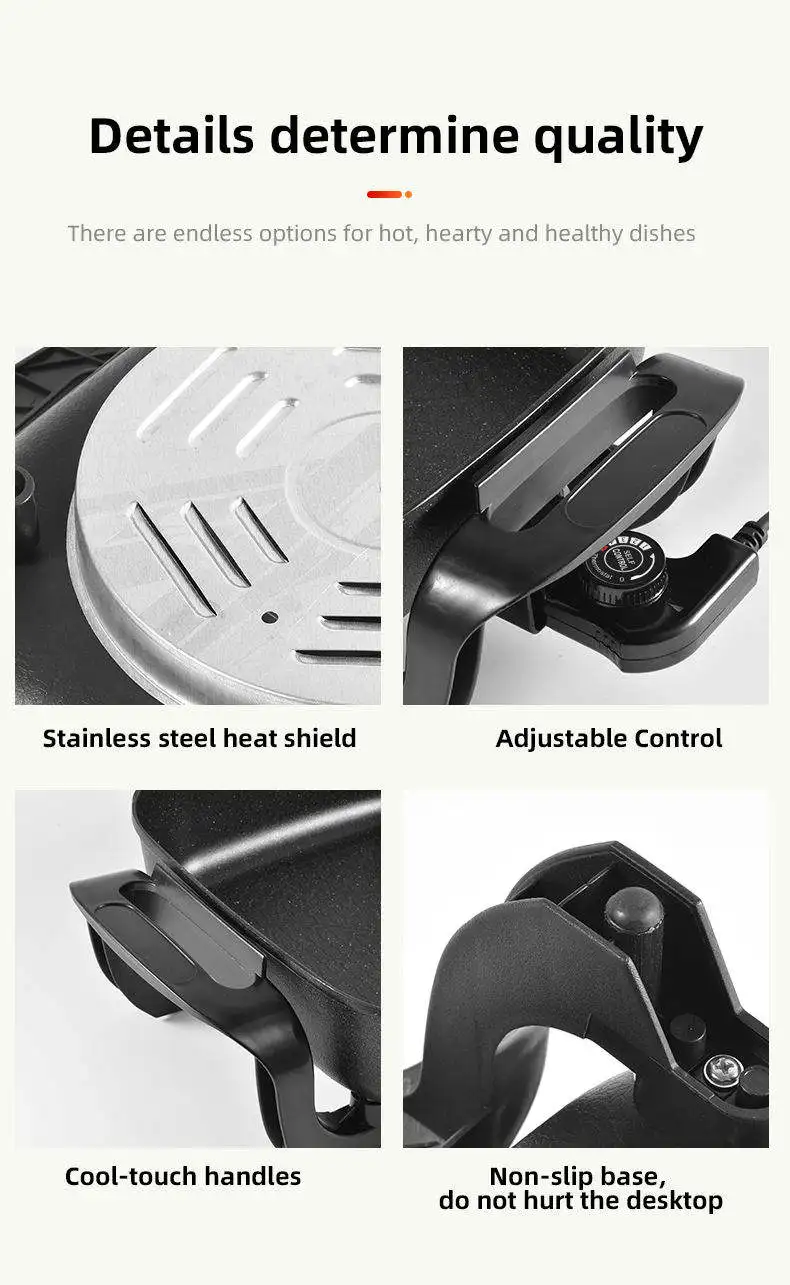 Durable Wholesale Electric Skillet Customized Multi-function Electric Party Pan