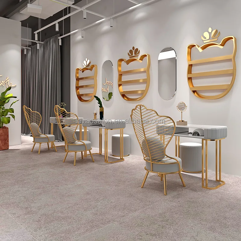 Wood Painting Black Manicure Table And Chairs For Nail Bar Furniture