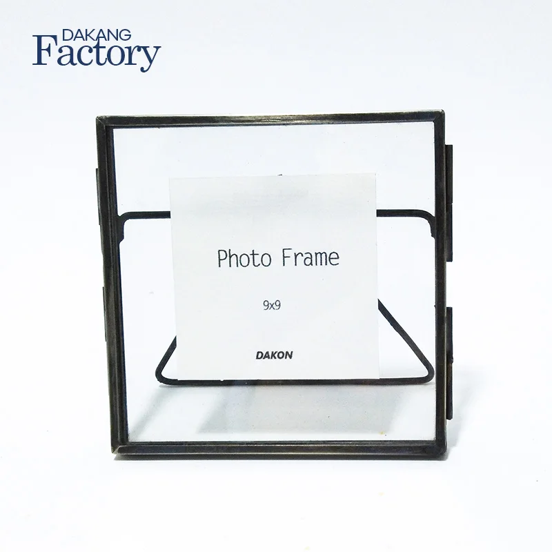 Metal Glass souvenirs Gift Vintage Picture Photo Frames Wholesale Support Mini Photo Frame Gold Frame