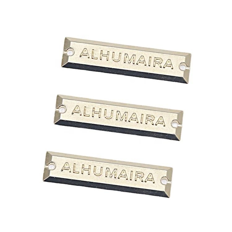 Fashion Custom Metal Name Tag logo Hand sewn label