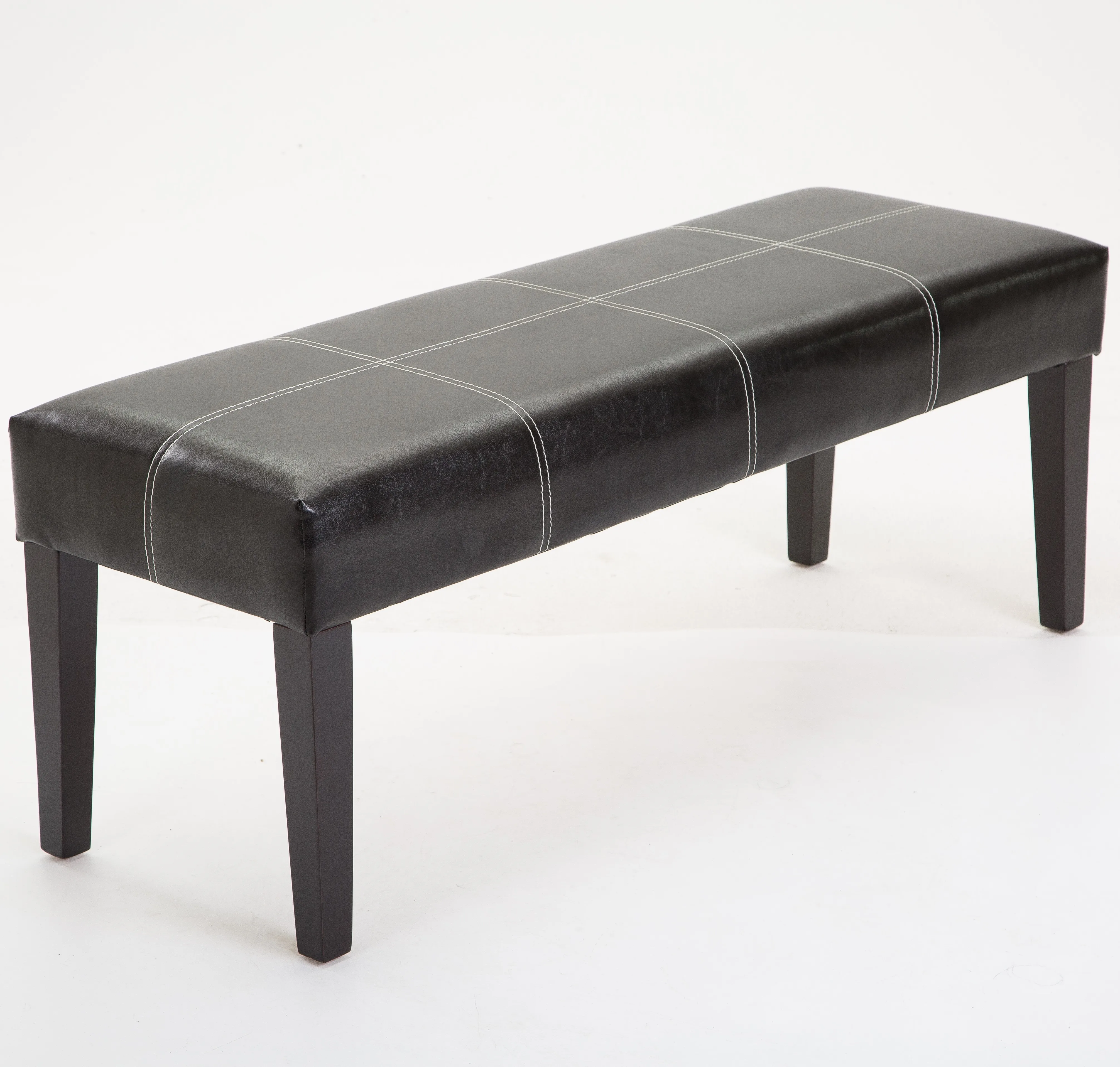 Подножка классического дизайна из искусственной кожи коричневого цвета с мягкой подставкой из массива дерева для гостиной и спальни