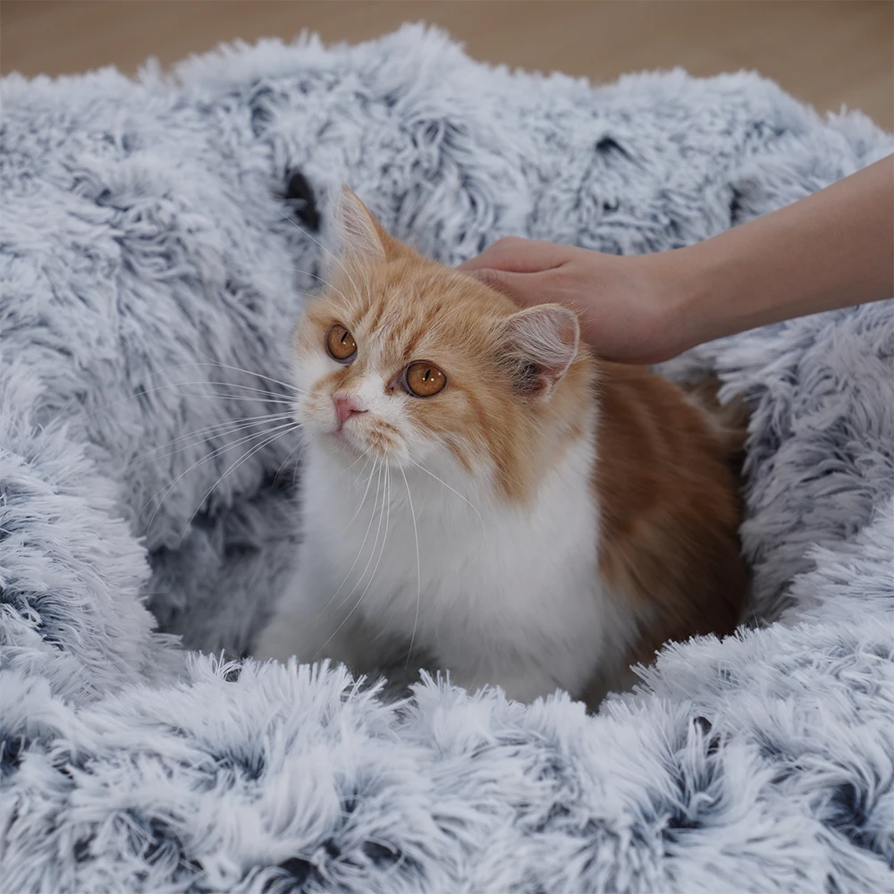 Manufacturer wholesale plush foldable collapsible cat tunnel