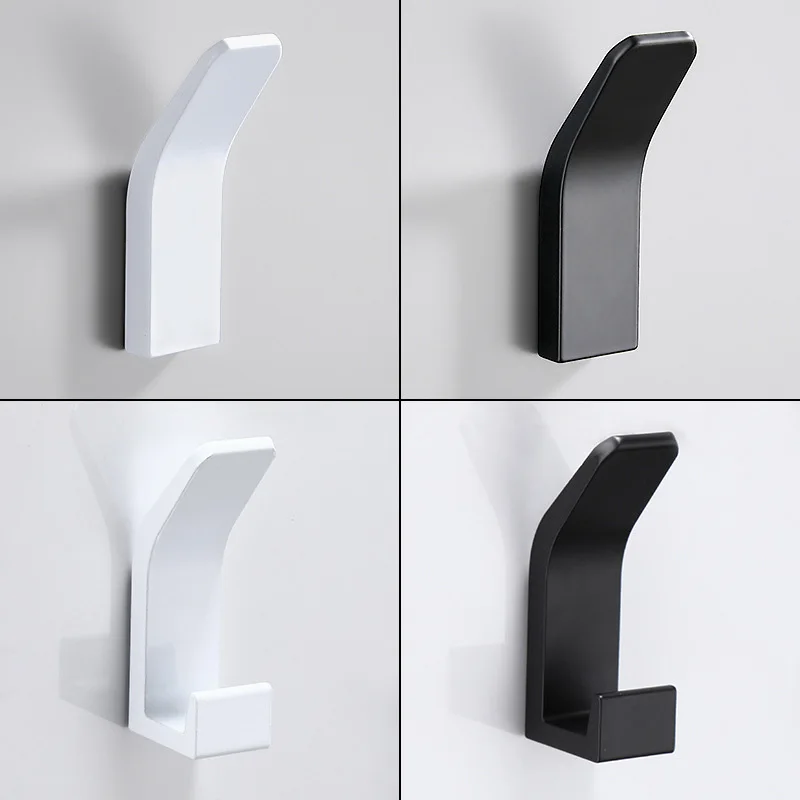 WW343 Wall Mount Kitchen Modern Aluminum Hook Self Adhesive Hook Towel Metal Door Hanger Towel Hook