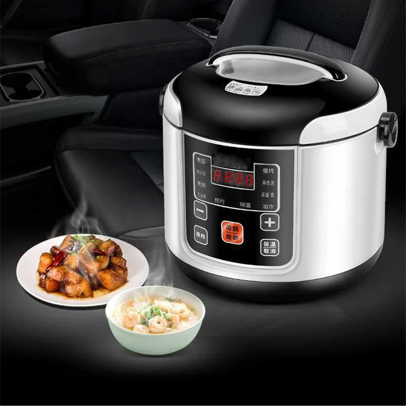 12V 24V 220V Мини рисоварка автомобиль грузовик для супа глиняный горшок приготовления еды машина распаровщик Отопление Ланч-бокс подогреватель 2L