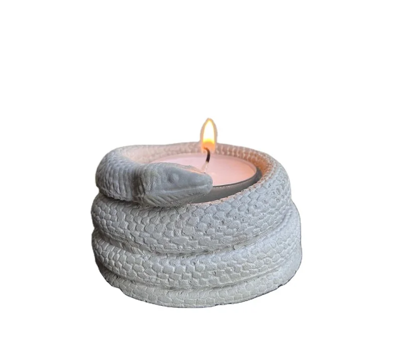 UOBOBO ceramic cement white black pink red light teacup rising snake candle holder