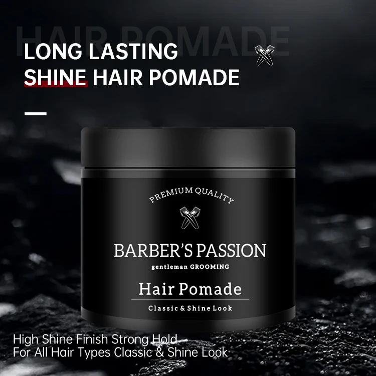 Barber Homeuse Private Label Hair Styling Pomade Biotin Water Based High Shine Without Flaking