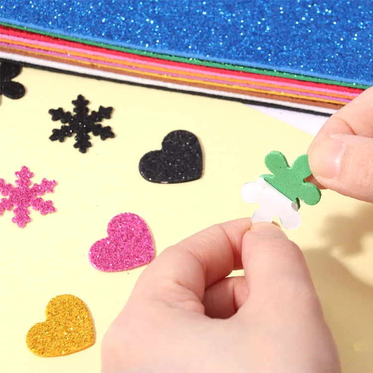 Foska ассорти 10 видов цветов блестящий материал EVA крафтовые губчатые листы с прочной клейкой основой для рукоделия