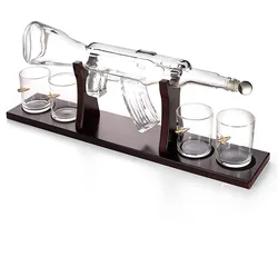 Unique 750ml Rifle Gun Shaped Glass Liquor Bottle Glass Whiskey Decanter for Bourbon