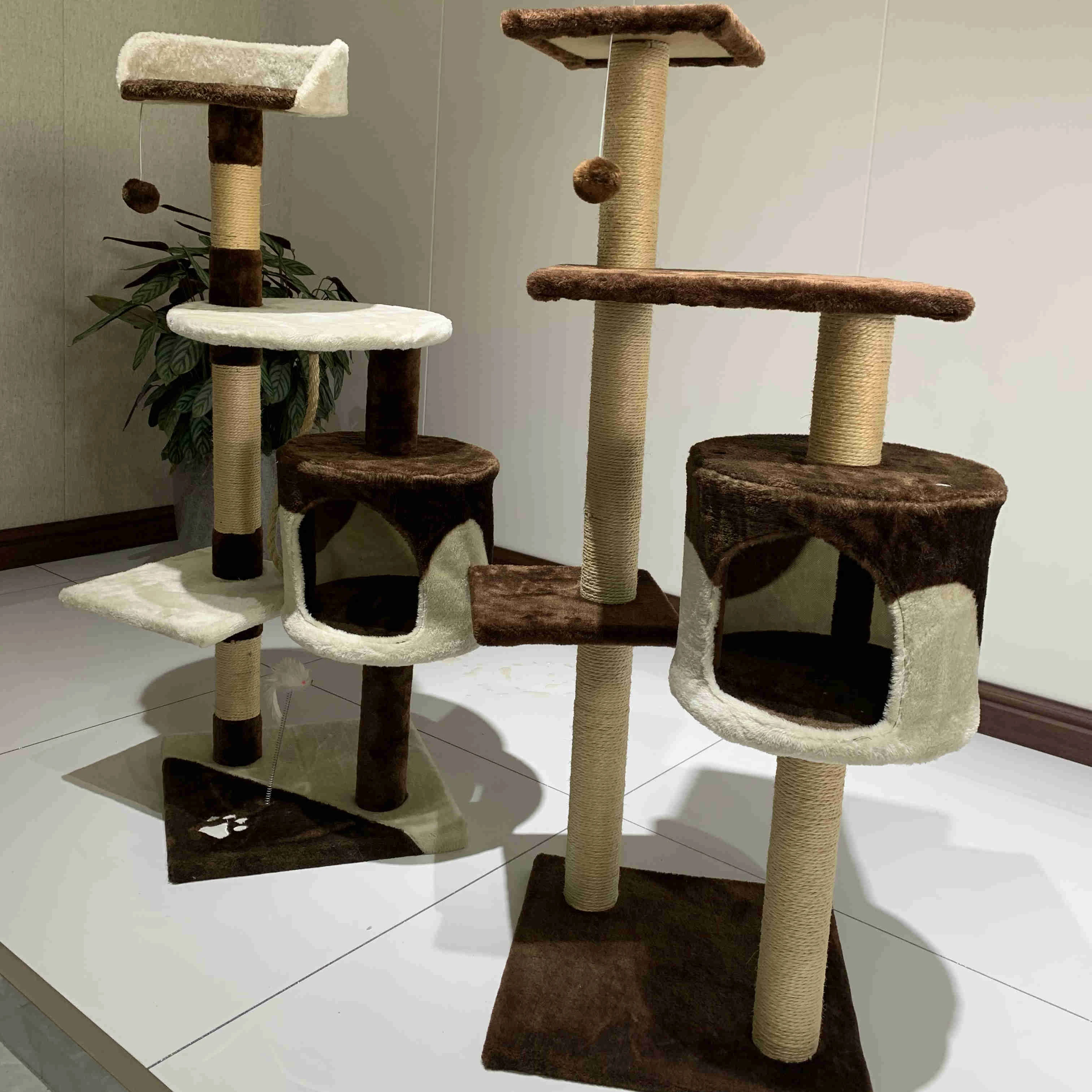 novel affordable partition fba big tower reinforced cat tree house with sisal ropes
