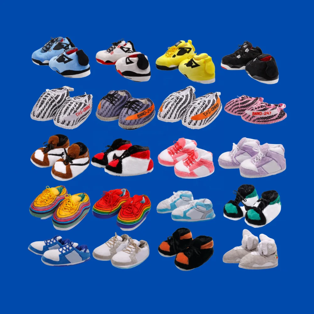 dropshipping product 2024 Plush Sneaker Slippers Hot Selling Sneaker Slippers One-Size House Sneaker Slippers