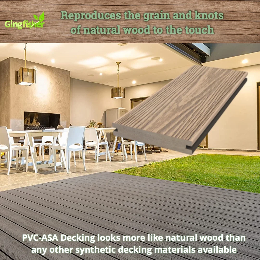 ASA Decking The Third Generation of Decking Premium Co-extrusion PVC ASA Decking Board Capstock