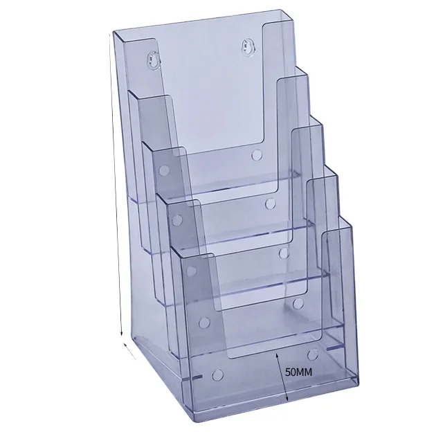 Favourite magazine table plastic brochure holder clear literature display Desktop Wall mounted High capacity brochure stand