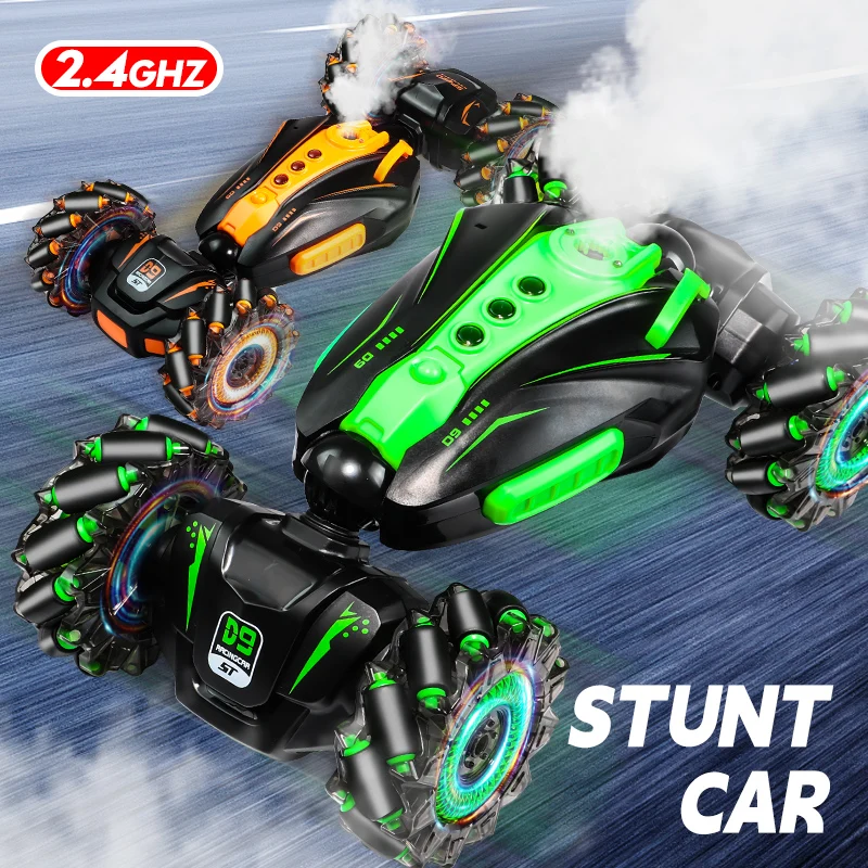 Remote Control Car with Lights and Music RC Toy 360 Degree Rotation Twist Car Gesture Sensing RC Stunt Car