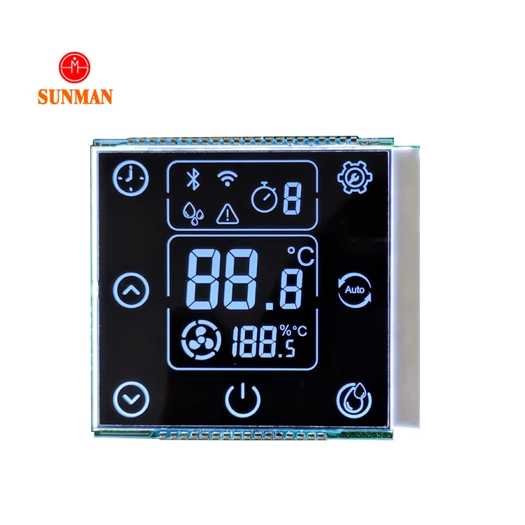 Segment display customizable monochrome 7 Segment 6 Digit PIN Connector VA type LCD Display for air conditioning control system