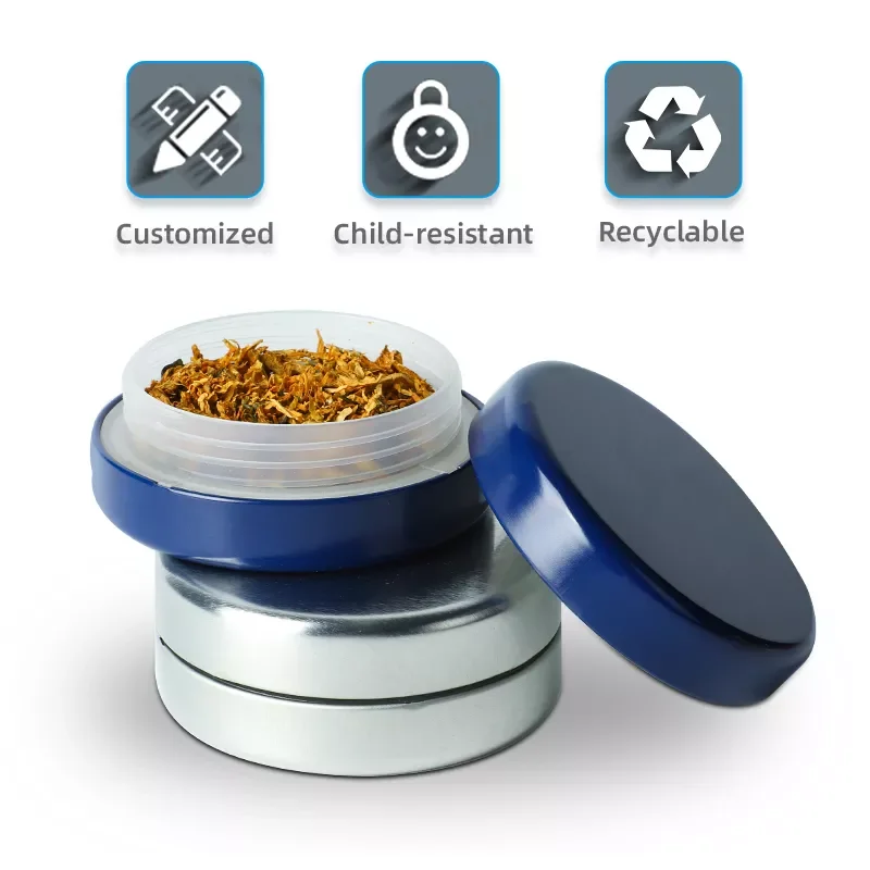 UKETA customize metal CR tin box packaging child proof tin case can tobacco king size child resistant tin box packaging