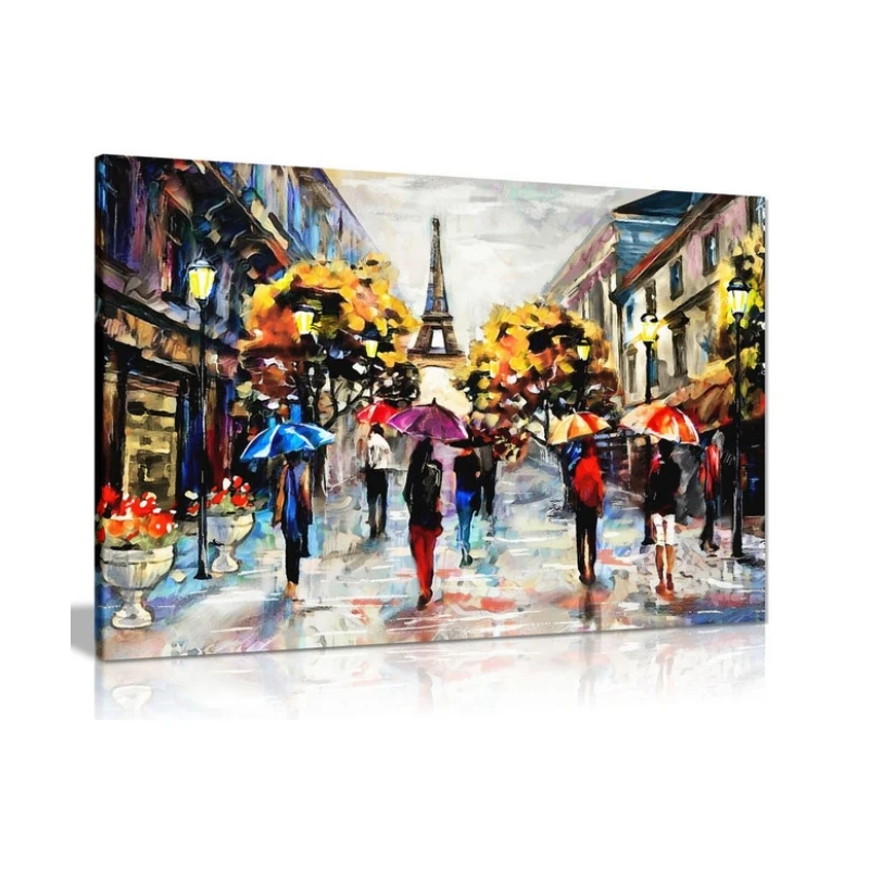 Black & White Red Budapest Painting Canvas Picture Print Home Decor abstract canvas wall art poster printed painting