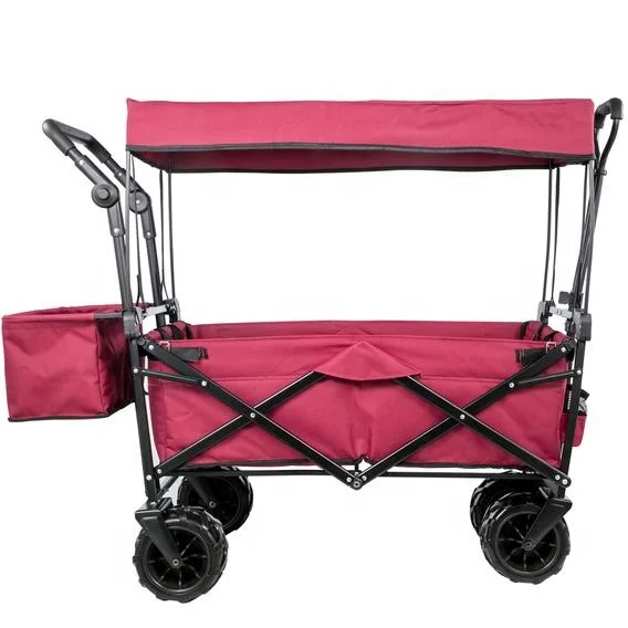 all-terrain folding trolly trolley cart wagon with canopy and wide wheel and brake