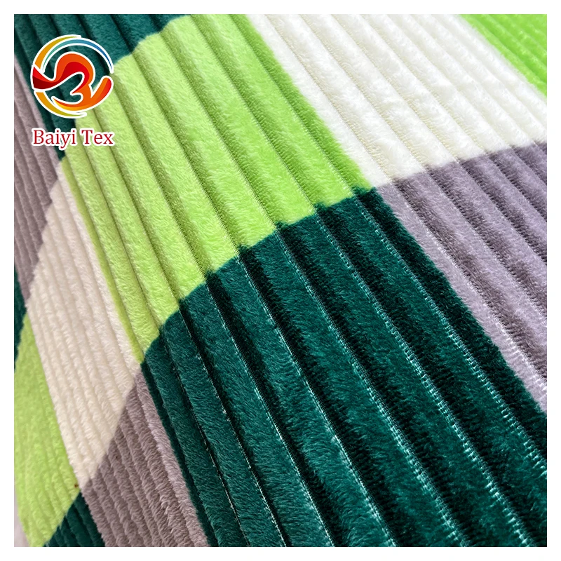 Soft Polar Flannel Fleece Modern Solid Color Design Polyester Striped Throw Blanket Plush Baby Sofa Blanket