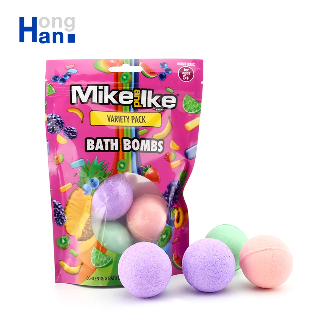 Handmade custom colorful bath fizzer ball moisturizing bubble OEM vegan bath bomb