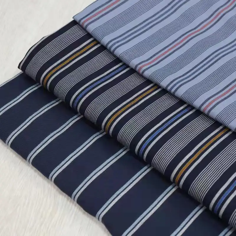 Fashion Design High quality yarn dyed Woven poplin stripe twill 100% Cotton Fabric For Clothing