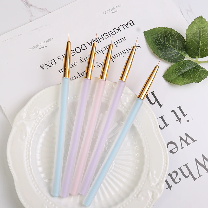 Soft Aurora Acrylic Carving Line Brush Gradient Gel Drawing DIY Painting Pens Nail Art Brush Set