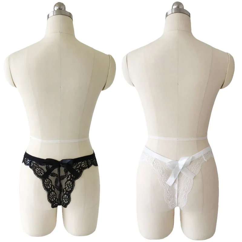 Women Lingerie Sexy See Though Ladies Underwear Thong G String Bow-knot Lace Mesh Elastic Sexy Panties
