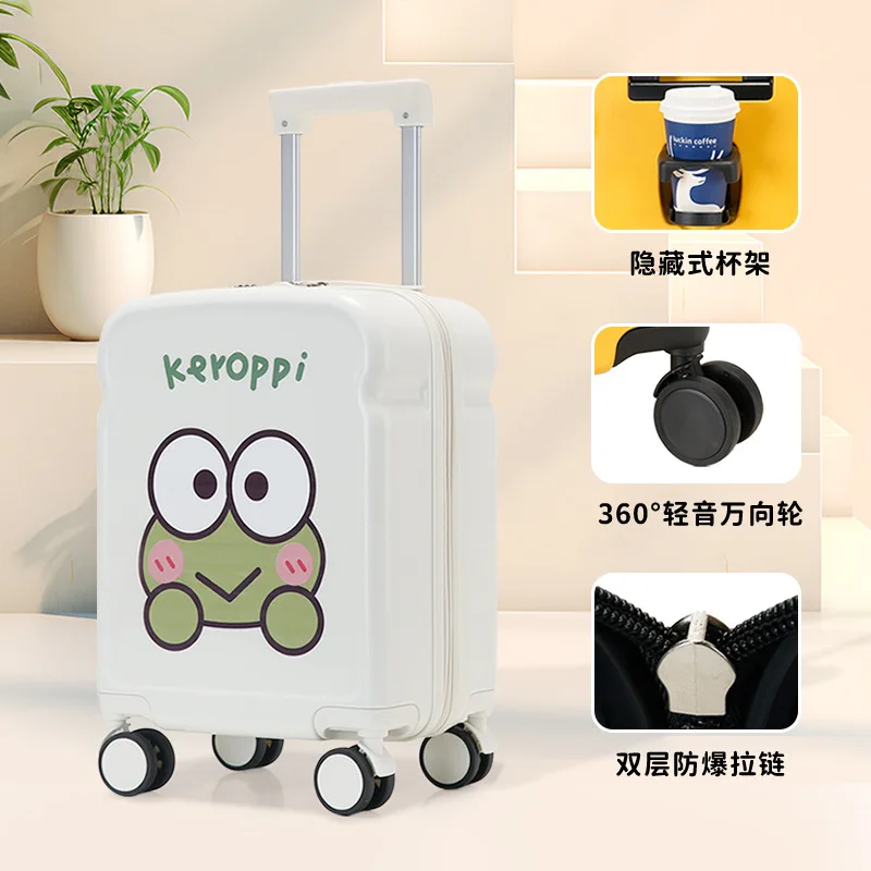 Sanrioed Kawaii Anime Suitcase Cinnamoroll Pochacco Kuromi Beautiful Cabin Luggage Trolley Bag Universal Wheel Spinner Caster