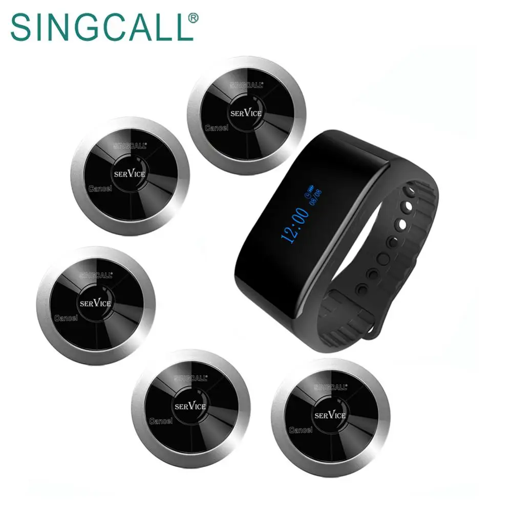 SINGCALL Restaurant Paging System Wrist Watch for Waiter