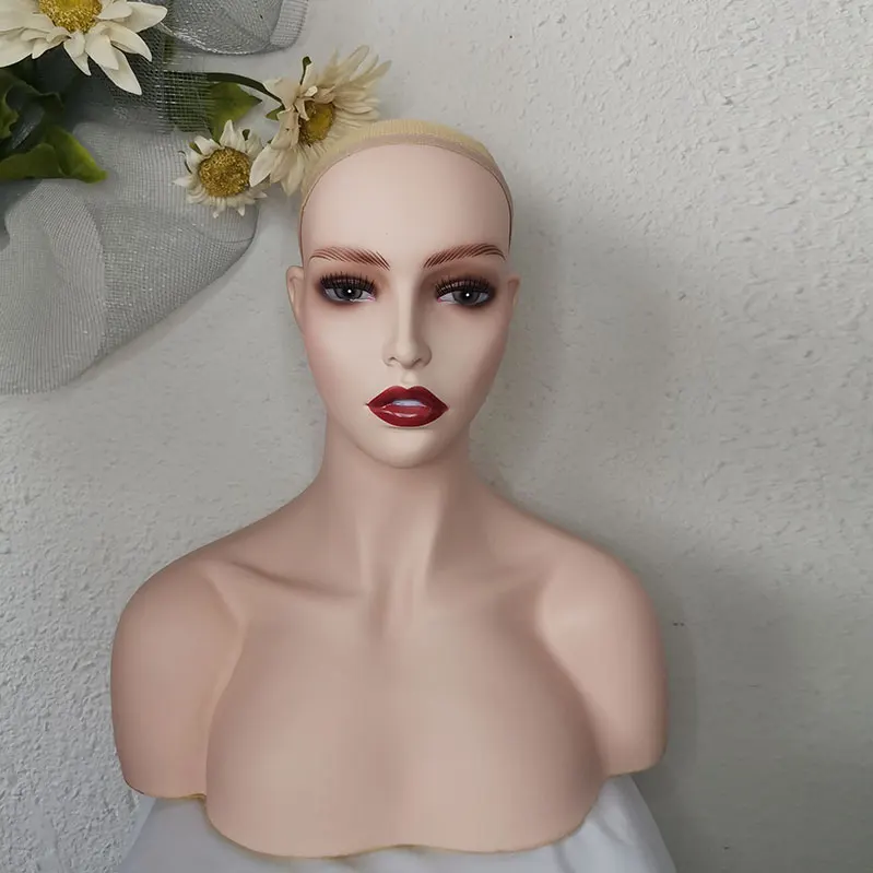 
Mannequin Head With Shoulders For Wig Display Female Realistic Mannequin Head Bust 