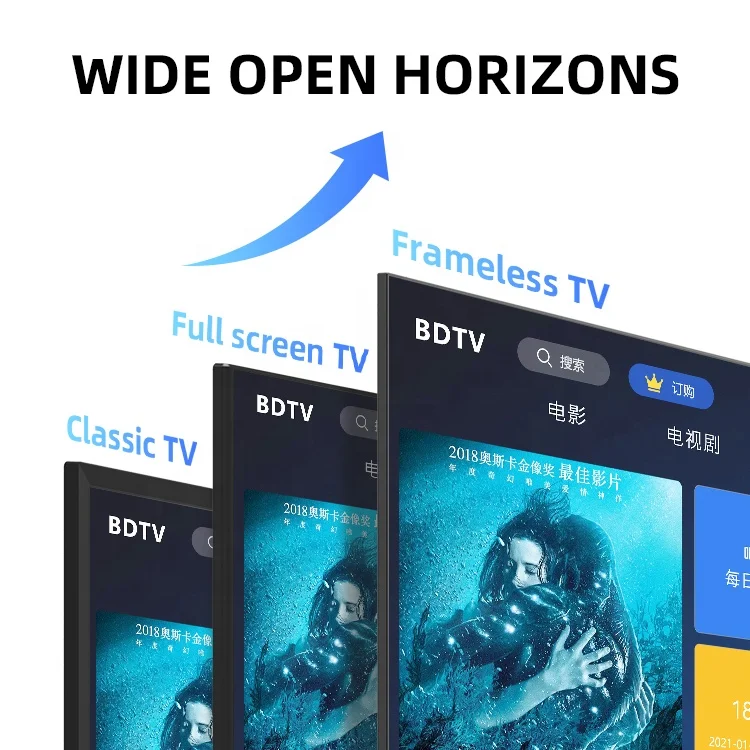 43 Inch Tv Television Led & Lcd Tvs Oem 32 40 43 50 55 Inch Smart Tv 4K Ultra Hd Factory