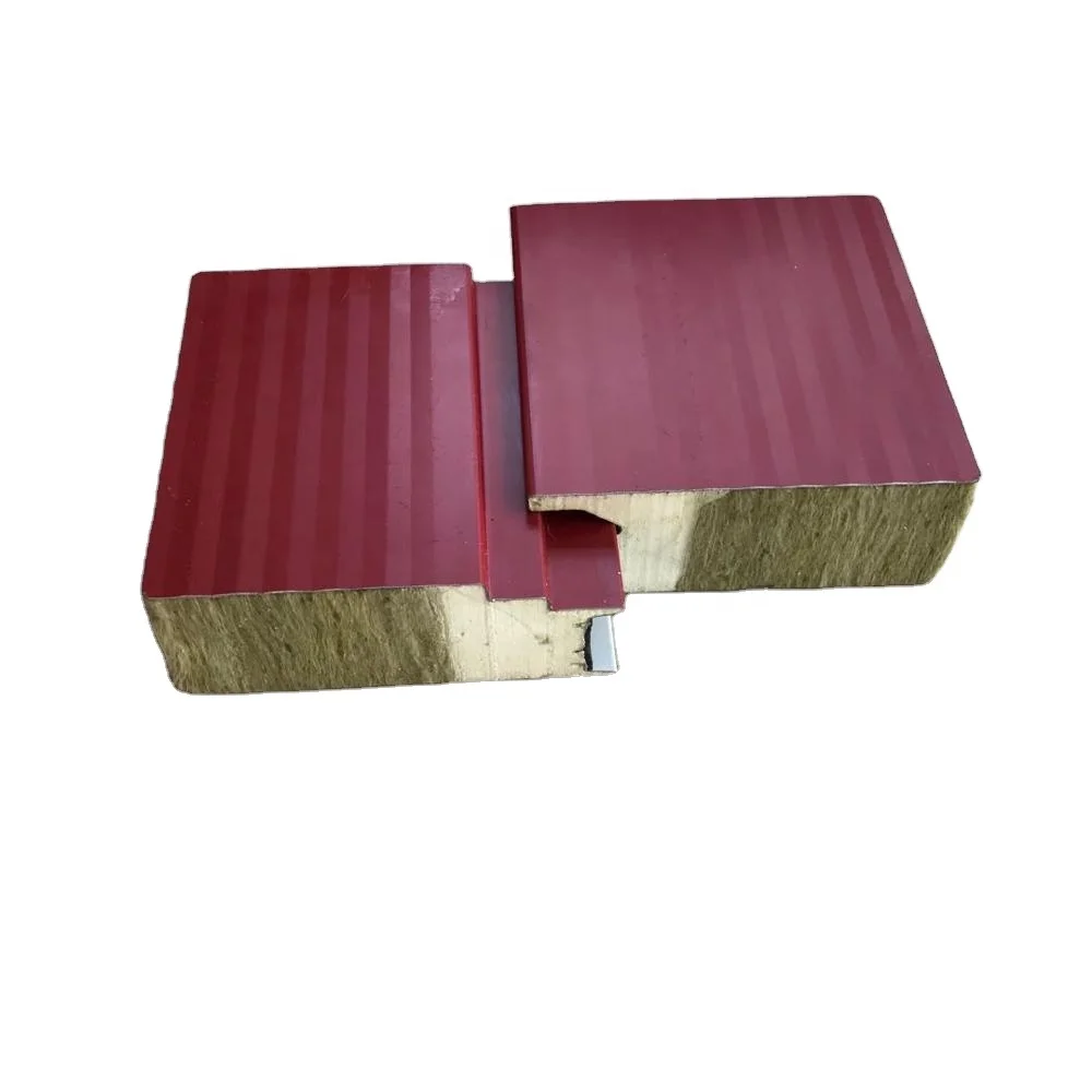 DONGAN Wall and Roof Rock wool sandwich panel insulates color steel sheet with Polyurethane side seal